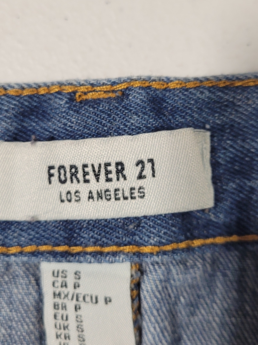 Forever 21 Blue Button-Front Denim Mini Skirt - Picture 2 of 3